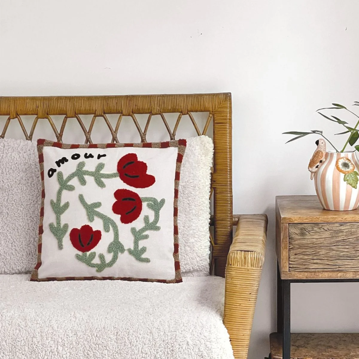 Coussin Influence Coquelicot rose - 40 x 40 cm - Image 2