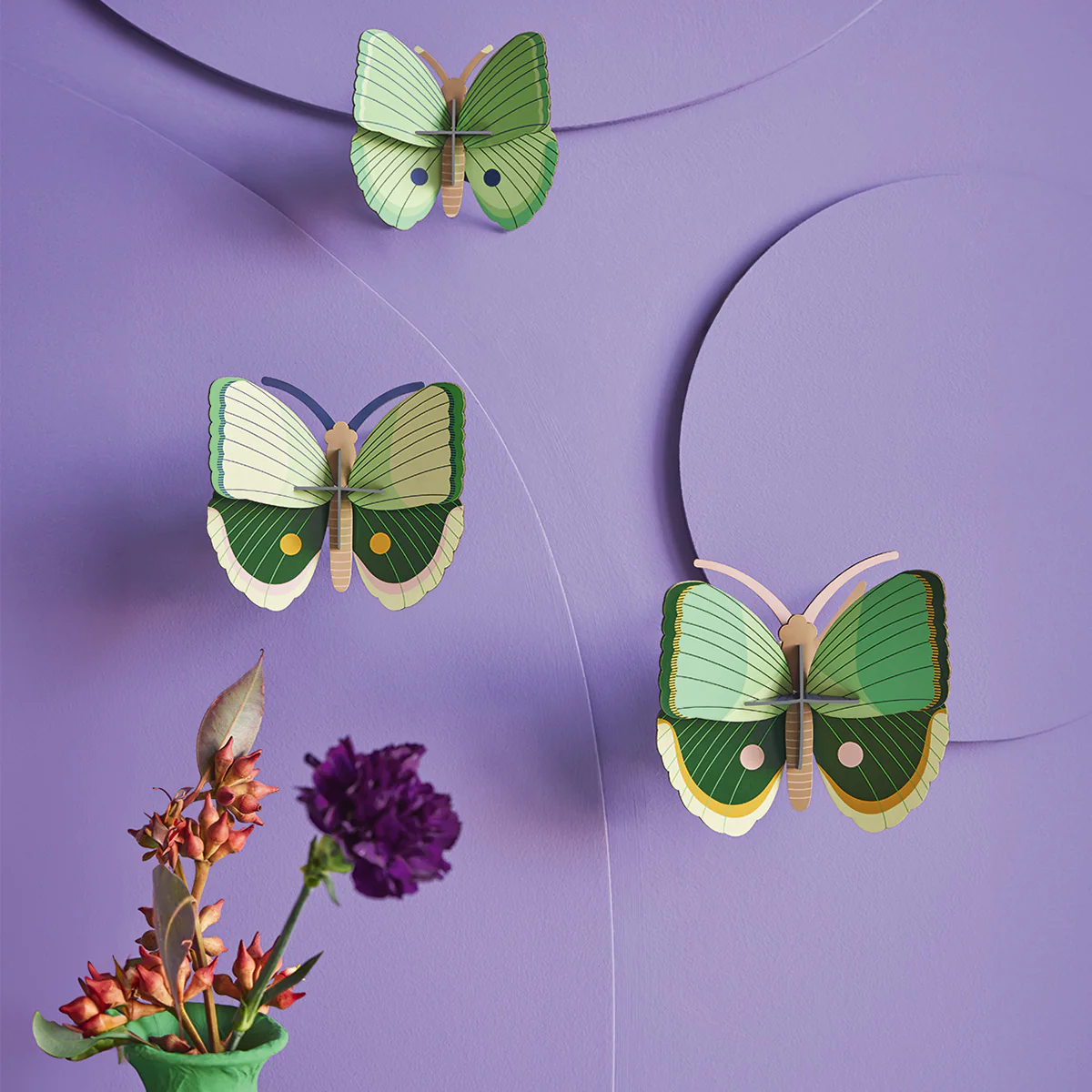 Décoration murale Fern Striped Butterflies - Lot de 3 - Image 3