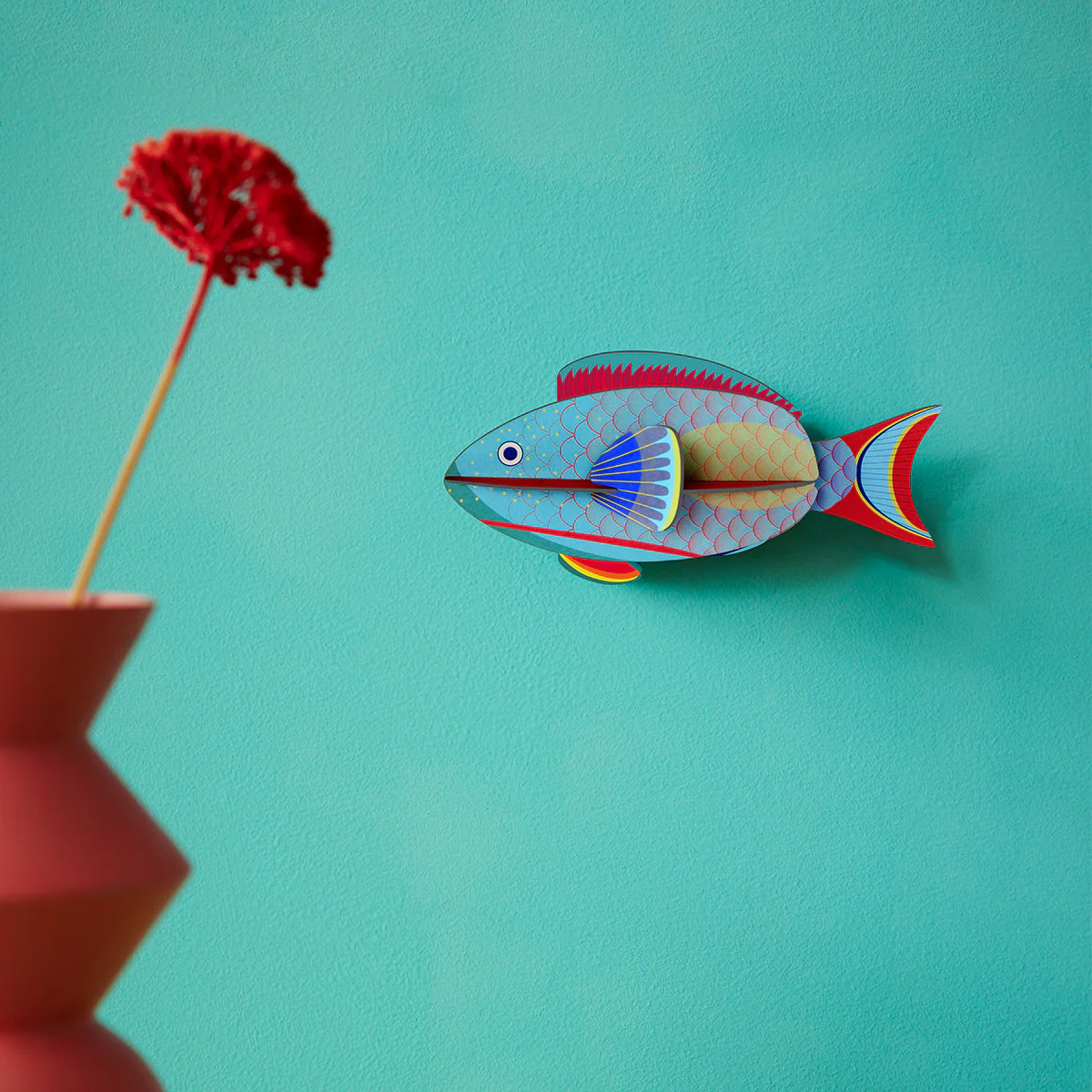Décoration murale Poisson Perroquet - Bleu - Image 2