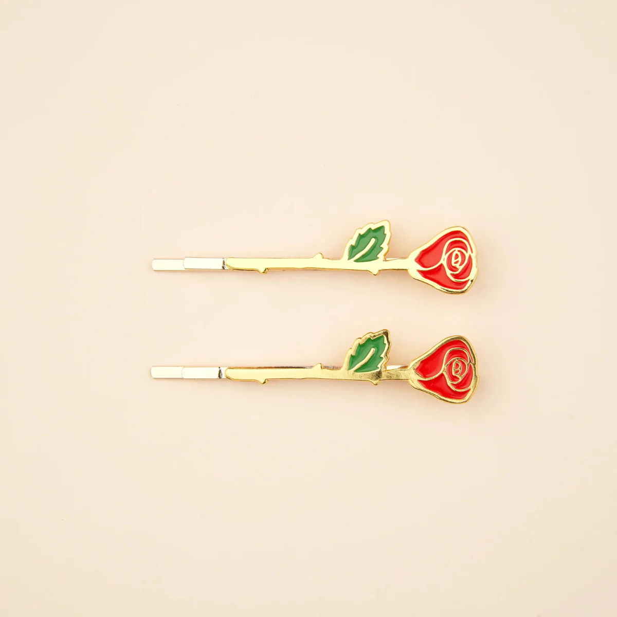 Duo Barrettes fines Roses - Image 3