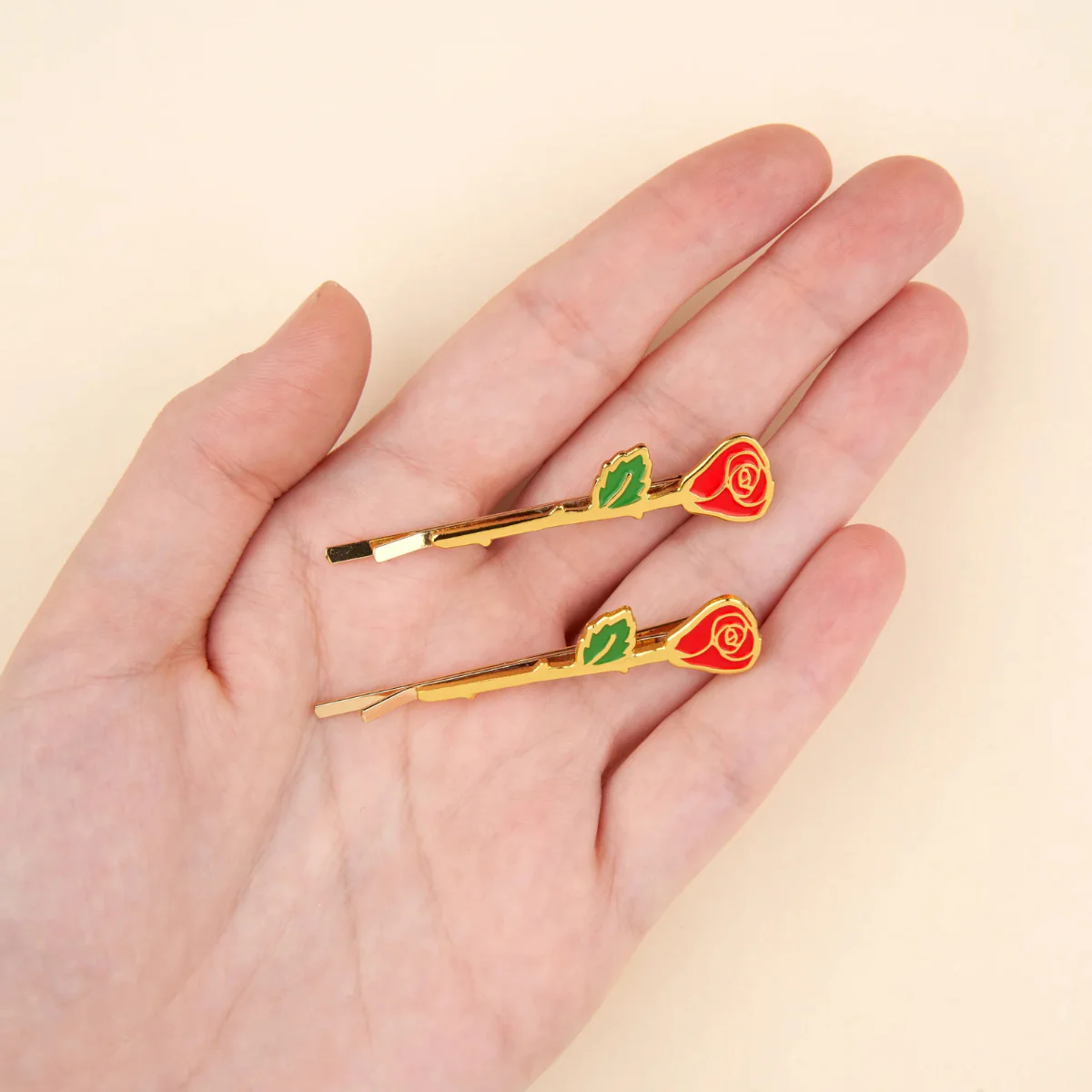 Duo Barrettes fines Roses - Image 6