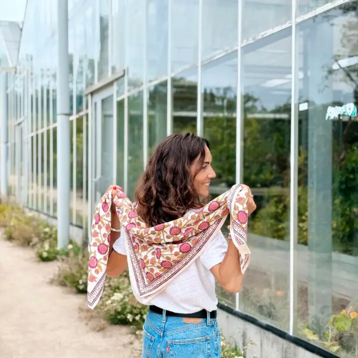 Foulard Delhi Pink Pondichery - Image 3