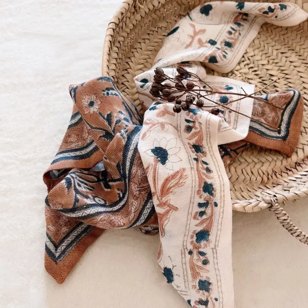 Foulard Laine Abricot 50cm - Image 2