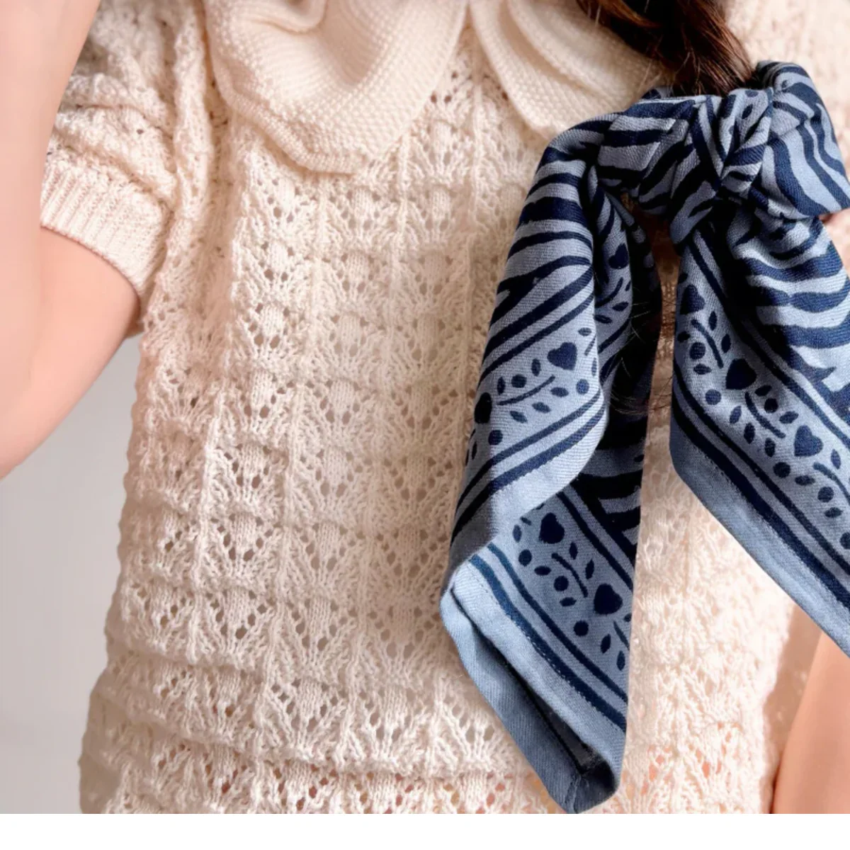 Foulard Zèbre Indigo - 50 cm - Image 2