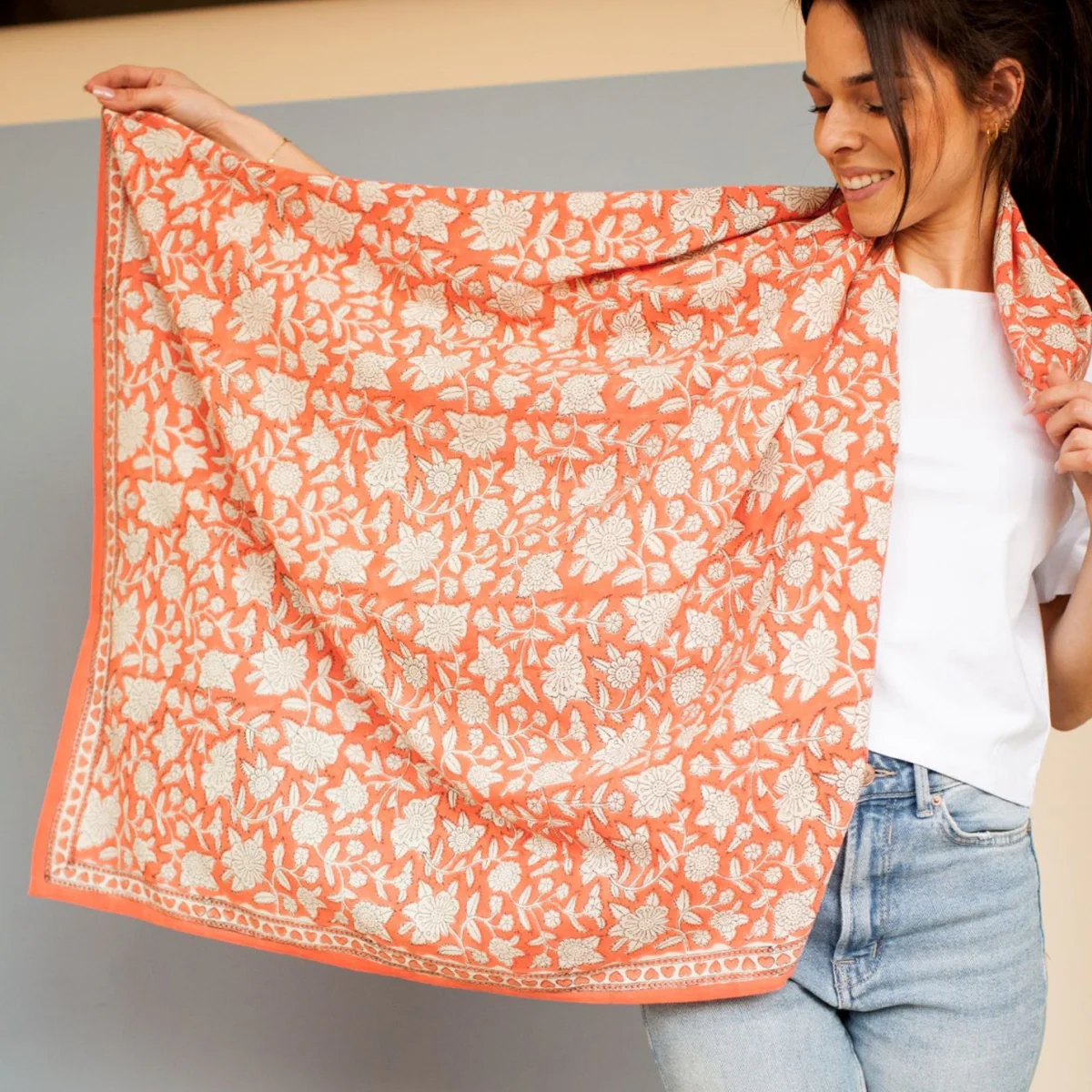 Grand Foulard Latika - Coeur - Image 3