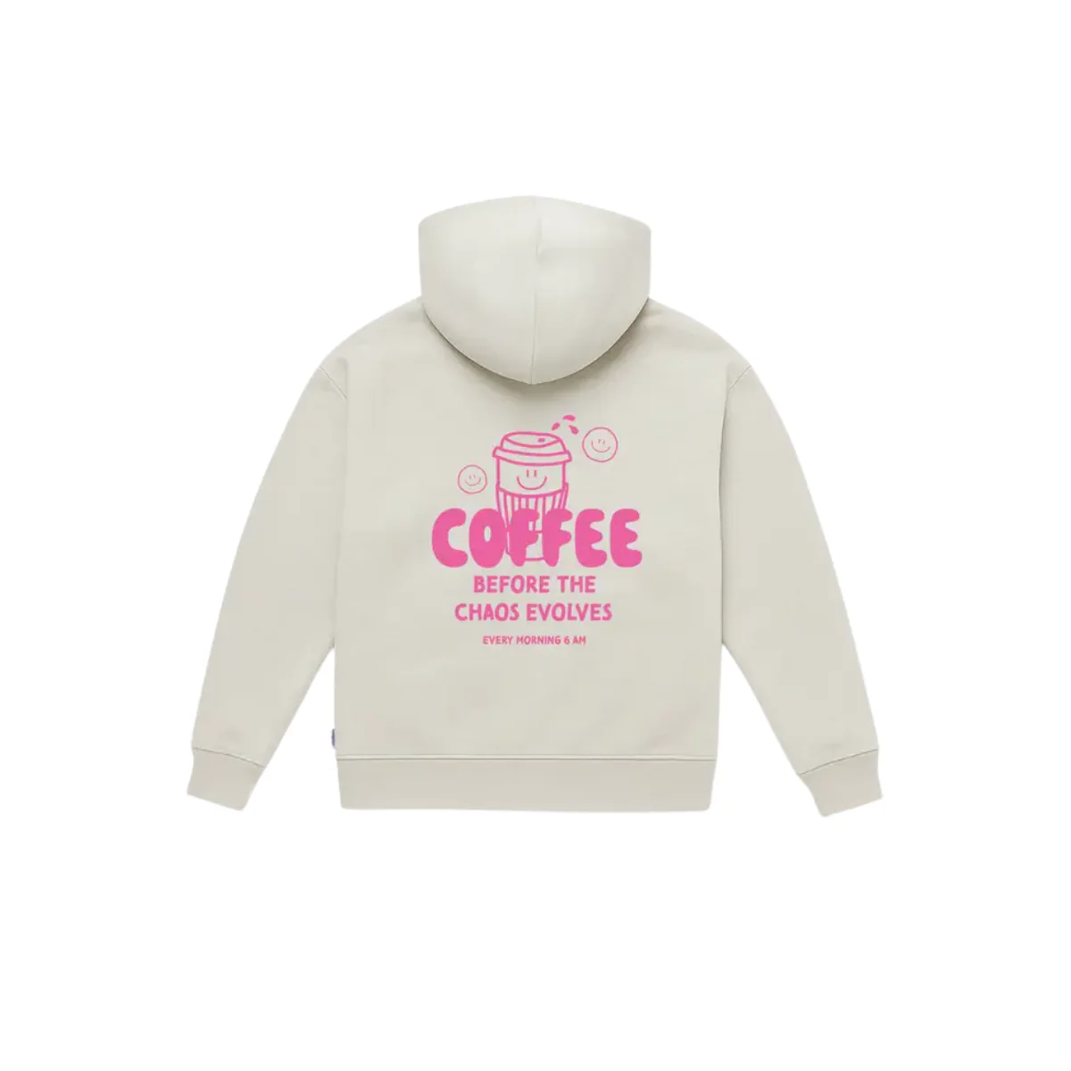 Hoodie Adulte Coffee Before Chaos Pink - Image 2