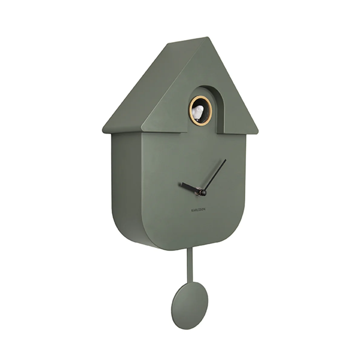 Horloge Modern Cuckoo en métal l 21.5 x H 41 cm - Vert kaki - Image 2