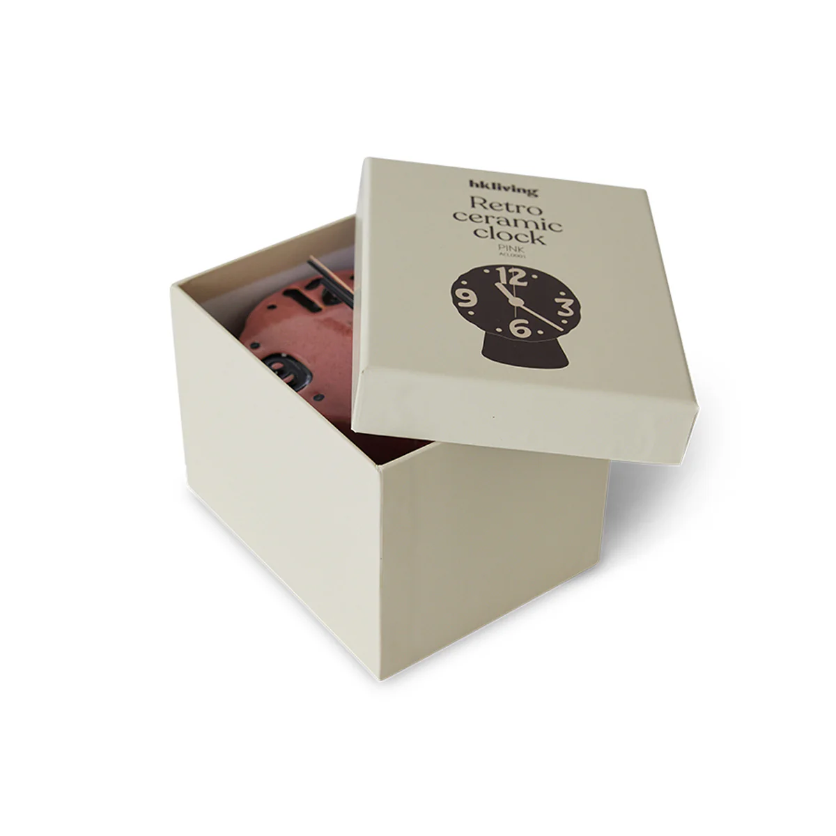 Horloge Rétro en céramique - h 16,2 cm - Rose - Image 8