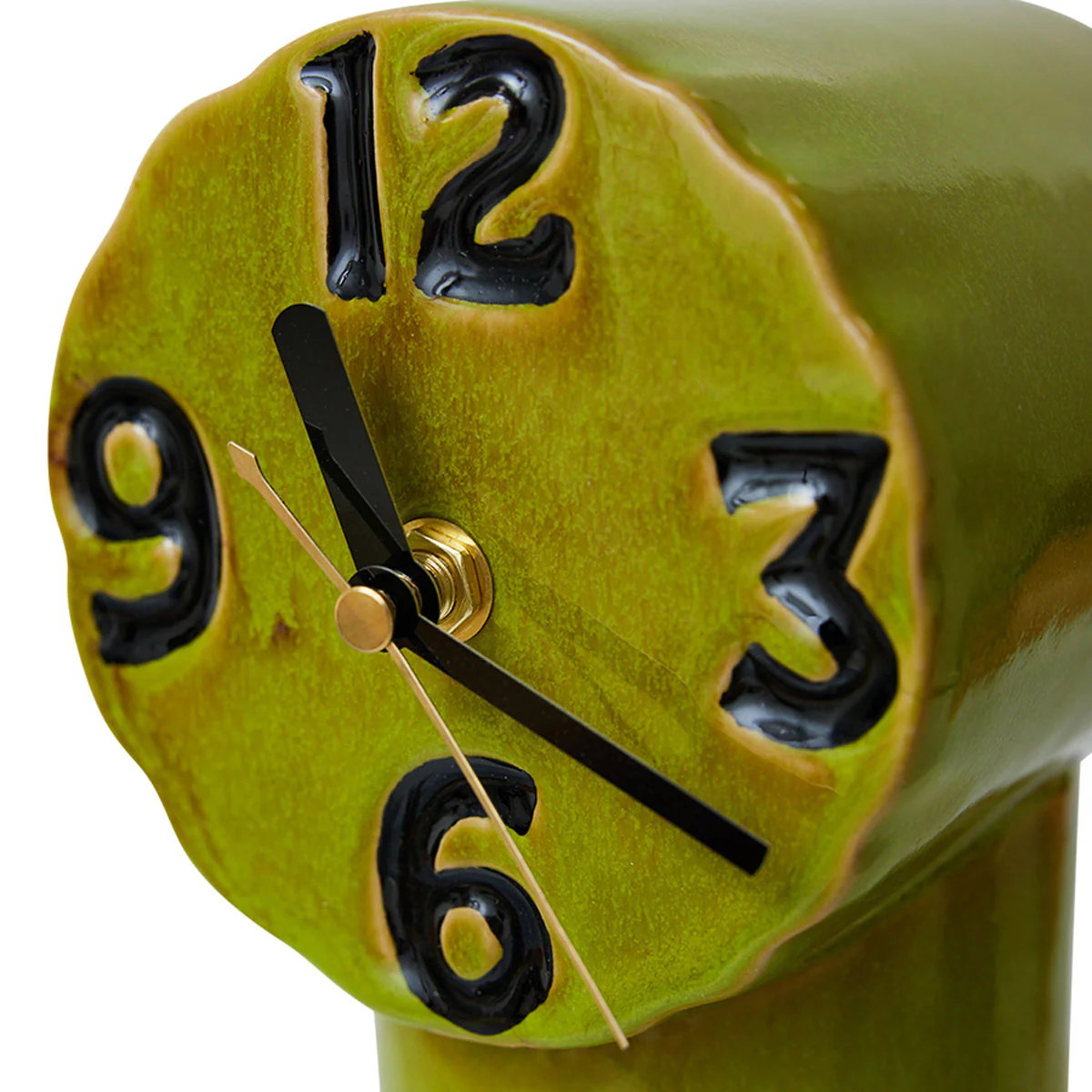 Horloge Rétro en céramique - h 17,5 cm - Olive - Image 5