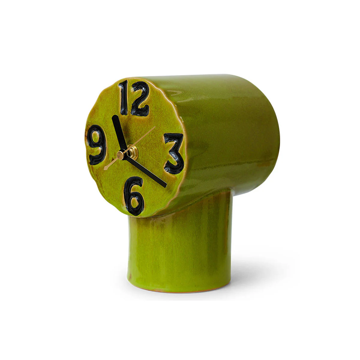 Horloge Rétro en céramique - h 17,5 cm - Olive - Image 6