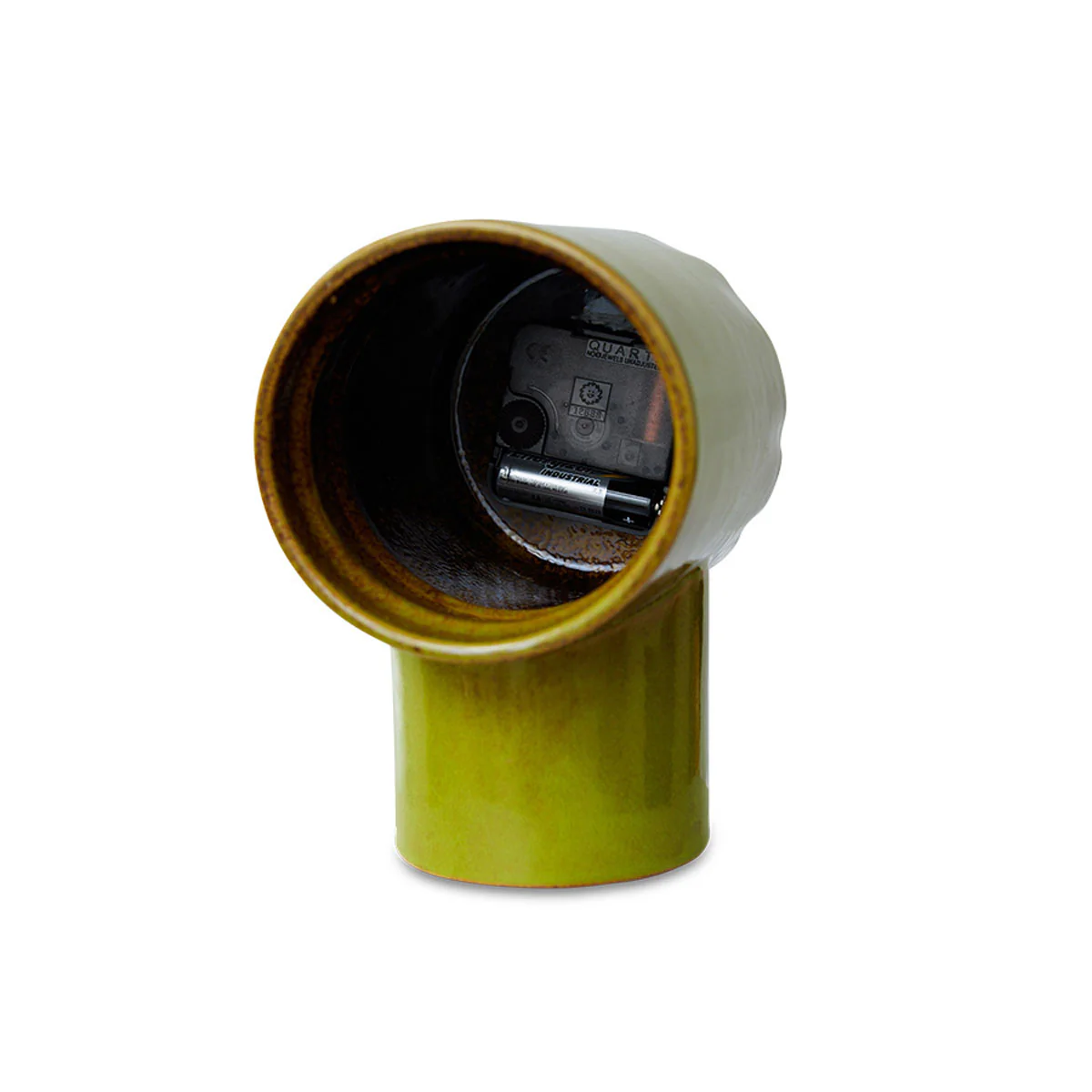 Horloge Rétro en céramique - h 17,5 cm - Olive - Image 7