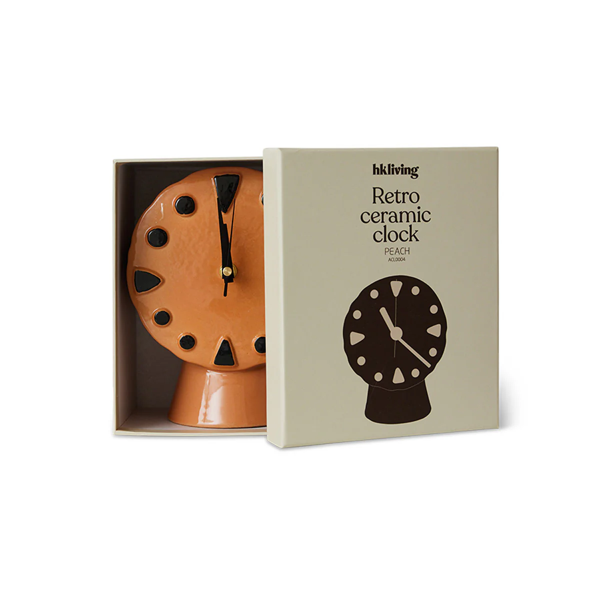 Horloge Rétro en céramique - h 20,8 cm - Pêche - Image 8