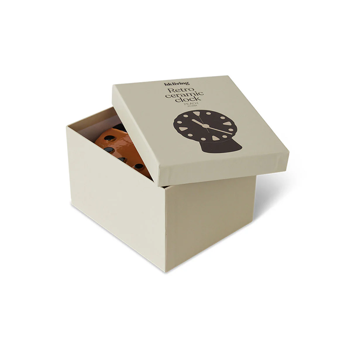 Horloge Rétro en céramique - h 20,8 cm - Pêche - Image 9