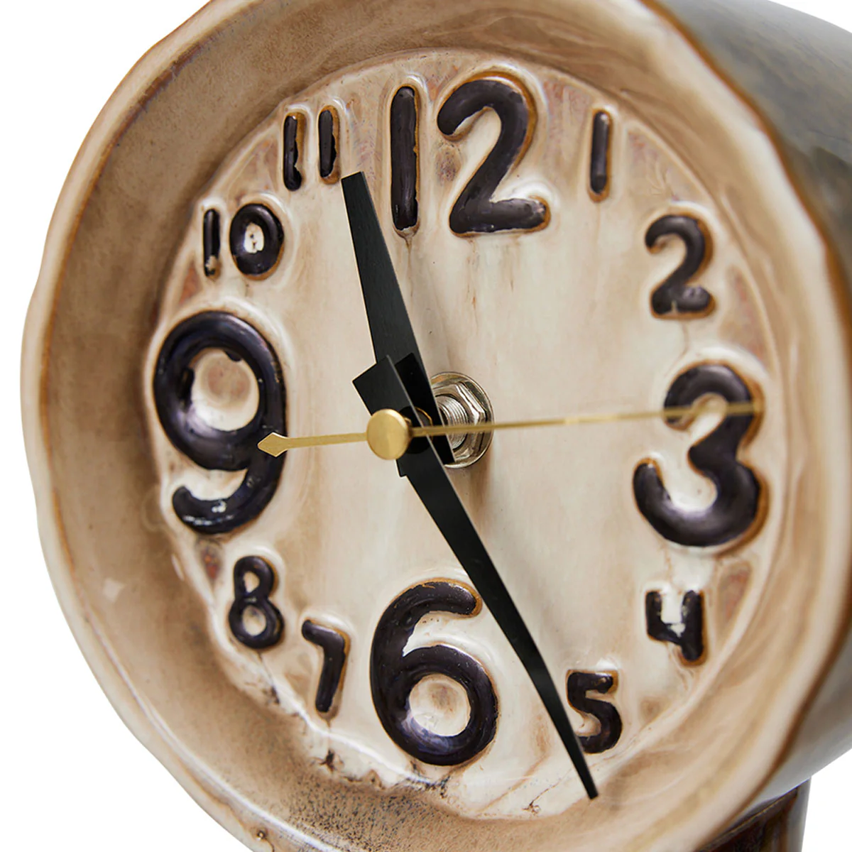 Horloge Rétro en céramique - h 23,5 cm - Crème - Image 4