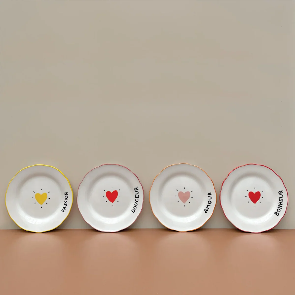 Set de 4 assiettes Amour Coeur 19 cm - Image 2
