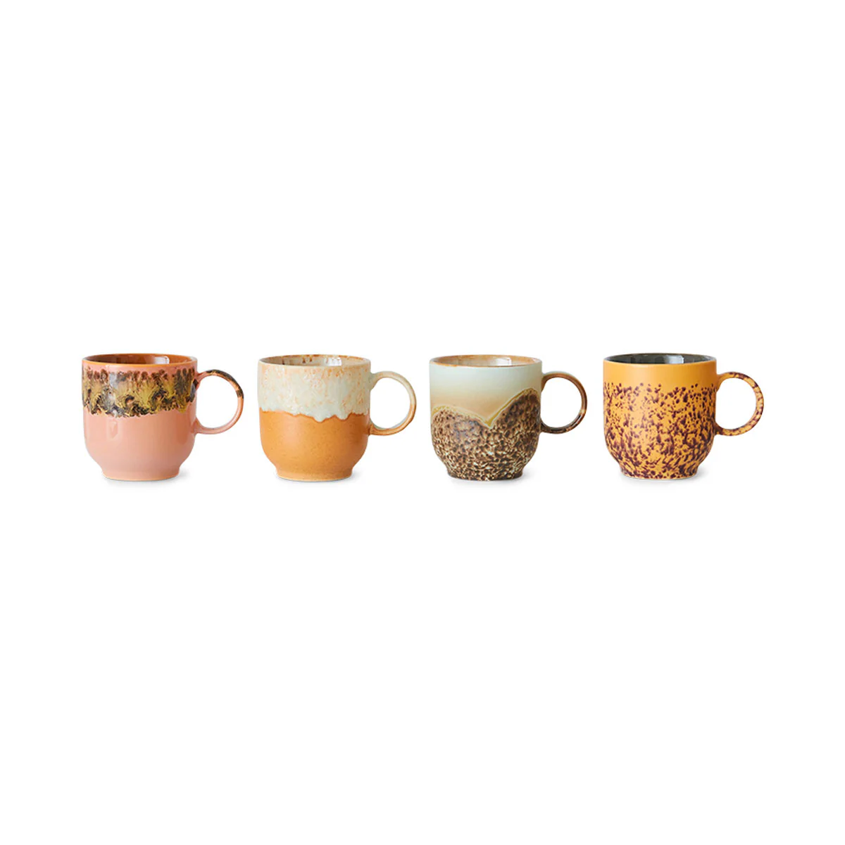 Lot de 4 Tasses à Cafe Cape en Céramique 70'S - 10.8 x 7.5 - Image 4