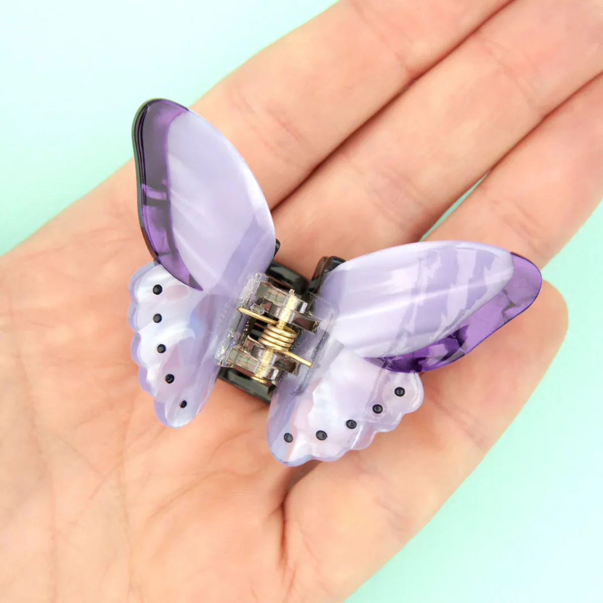 Mini Pince à Cheveux Papillon - Mauve - Image 5