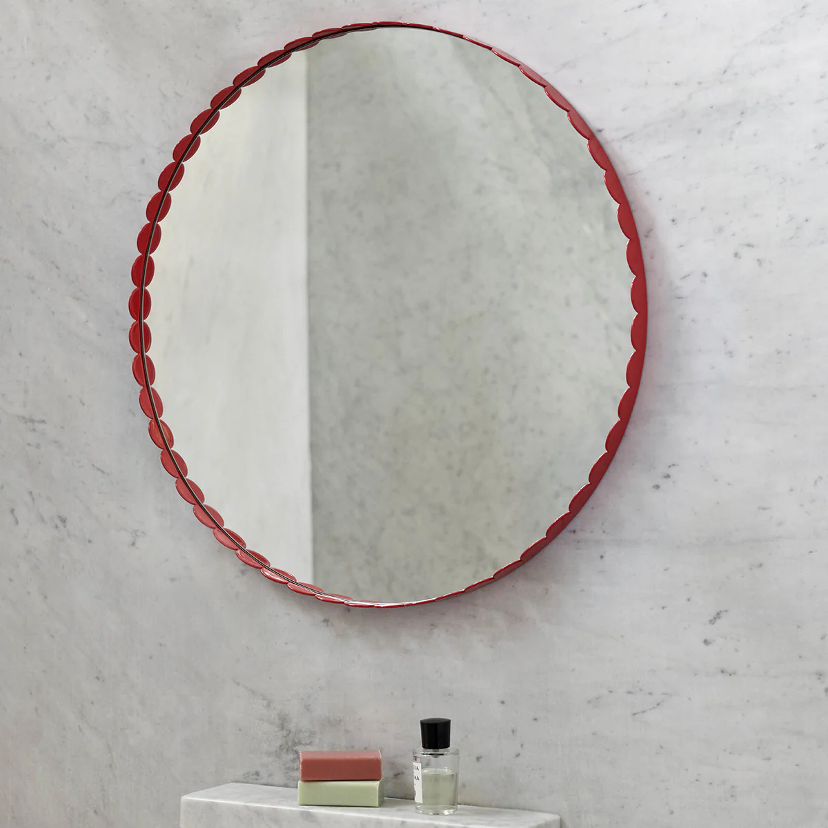 Miroir Arcs Rond - Ø 60 cm - Rouge - Image 5