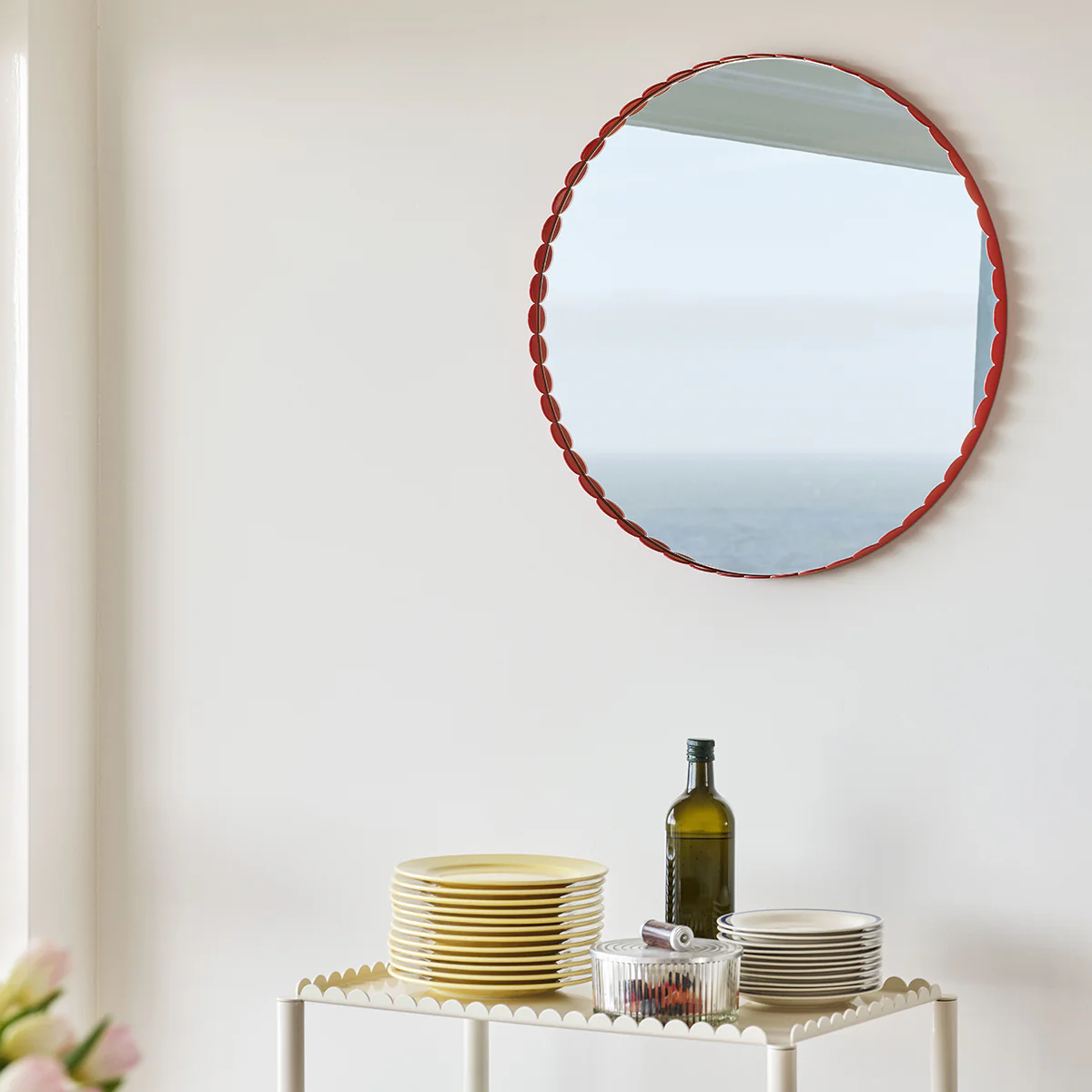 Miroir Arcs Rond - Ø 60 cm - Rouge - Image 7