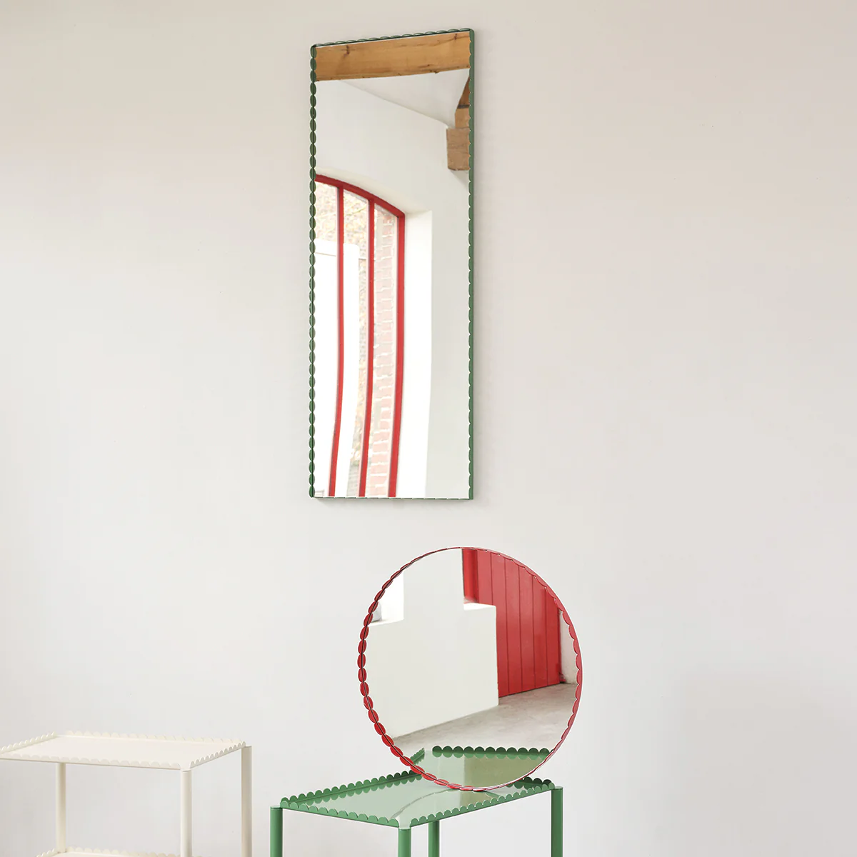 Miroir Arcs Rond - Ø 60 cm - Rouge - Image 8