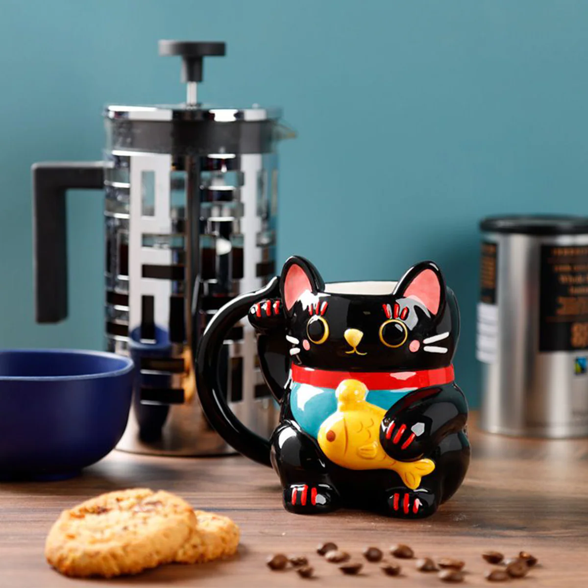 Mug Chat Noir Maneki Neko - Image 4