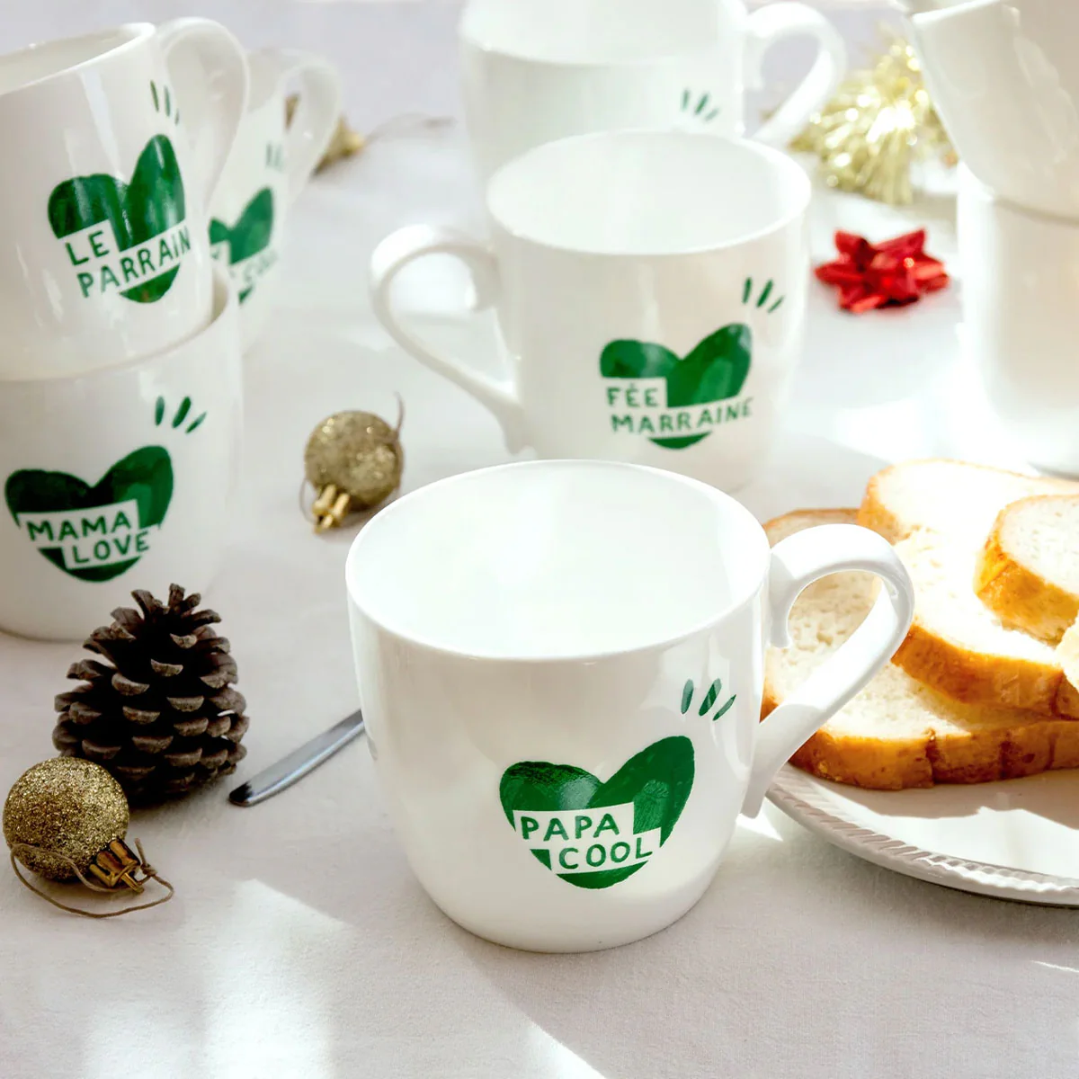 Mug Coeur Mama Love - Vert Sapin - Image 3