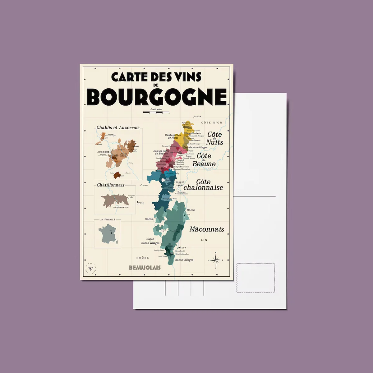 Pack 13 Cartes Postales Les Vins de France - 10 x 15 cm - Ecru - Image 3