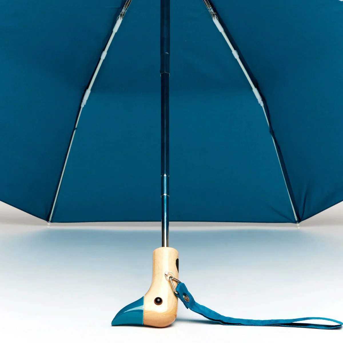 Parapluie à manche Tête de Canard - Bleu Sarcelle - Image 2
