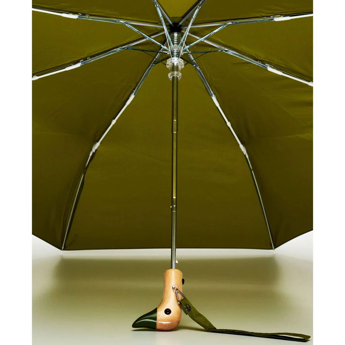 Parapluie à manche Tête de Canard - Olive - Image 4