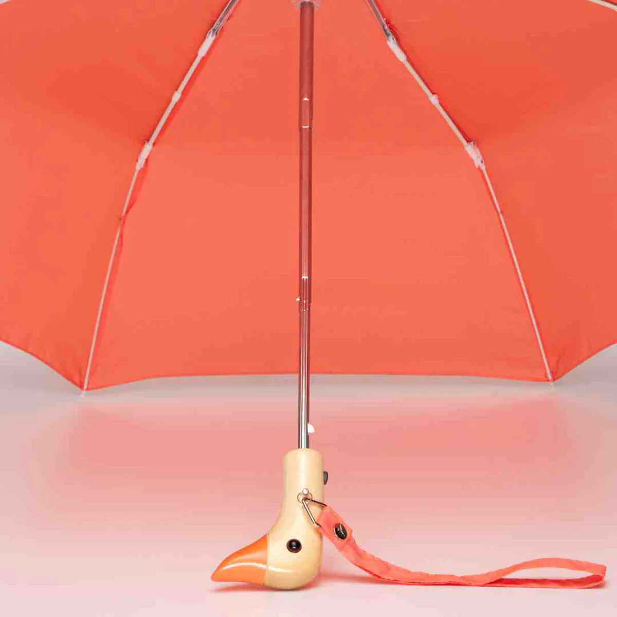 Parapluie à manche Tête de Canard - Orange Peach - Image 4