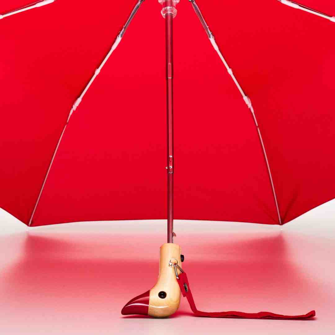 Parapluie à manche Tête de Canard - Rouge - Image 2