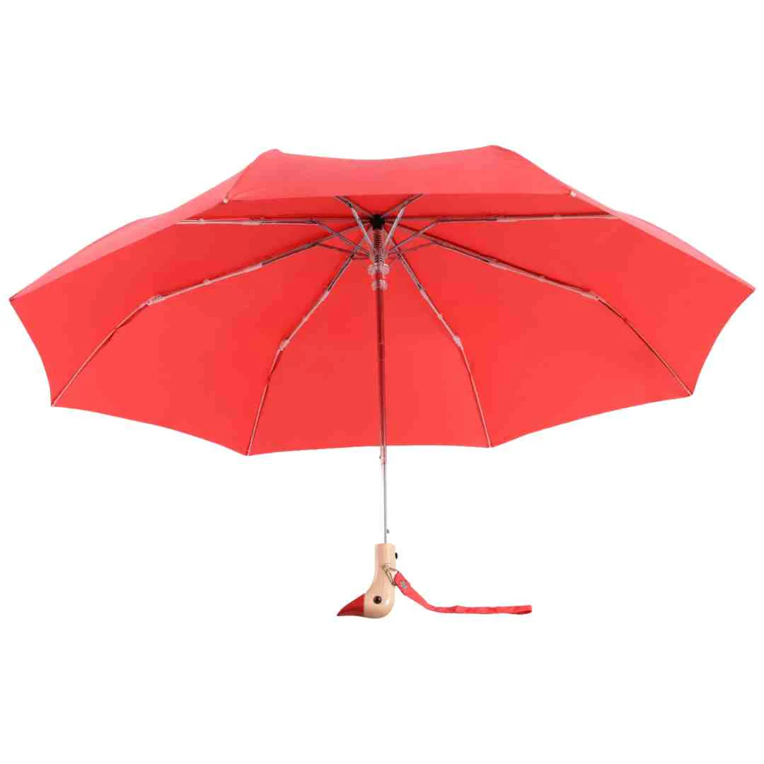 Parapluie à manche Tête de Canard - Rouge - Image 3