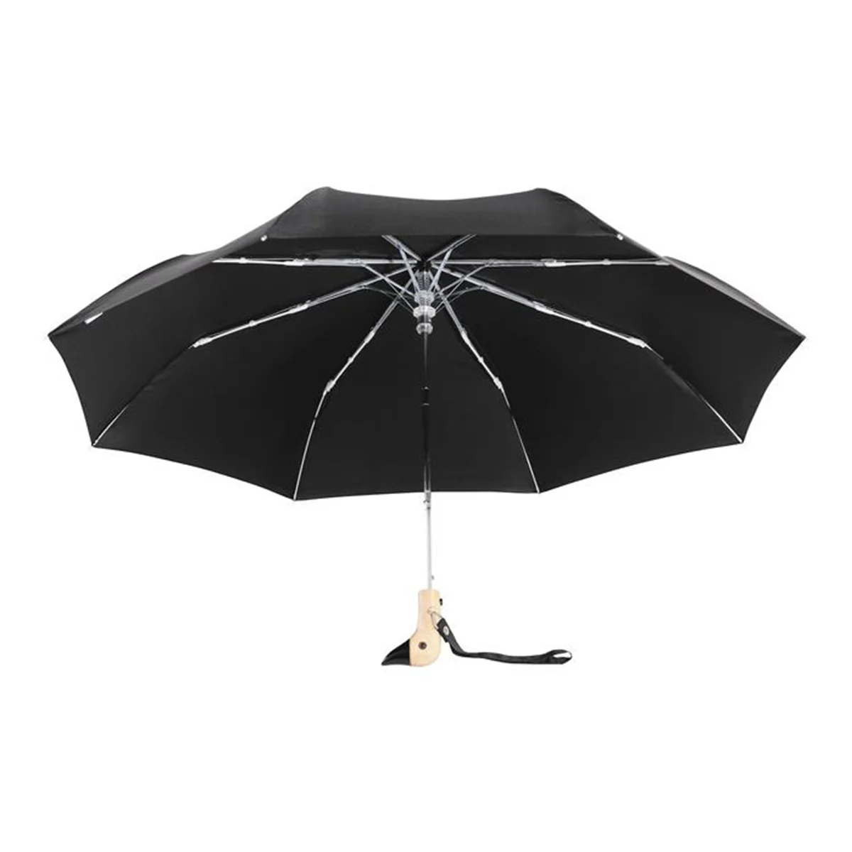 Parapluie à manche Tête de Canard - Noir - Image 6