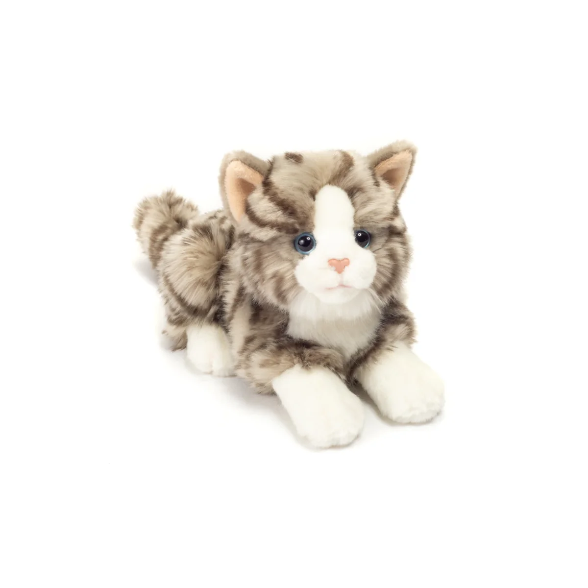 Peluche Chat Gris Rayé allongé - Image 3