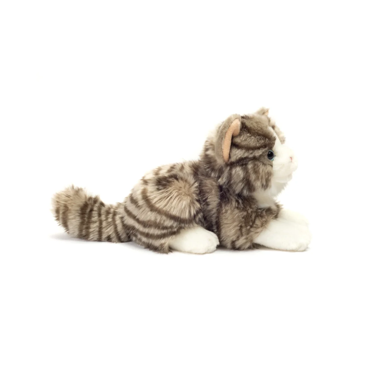Peluche Chat Gris Rayé allongé - Image 4