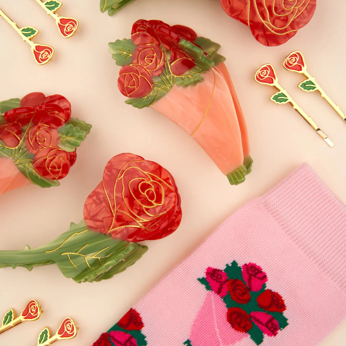 Pince à cheveux - Bouquet de Roses - Image 6
