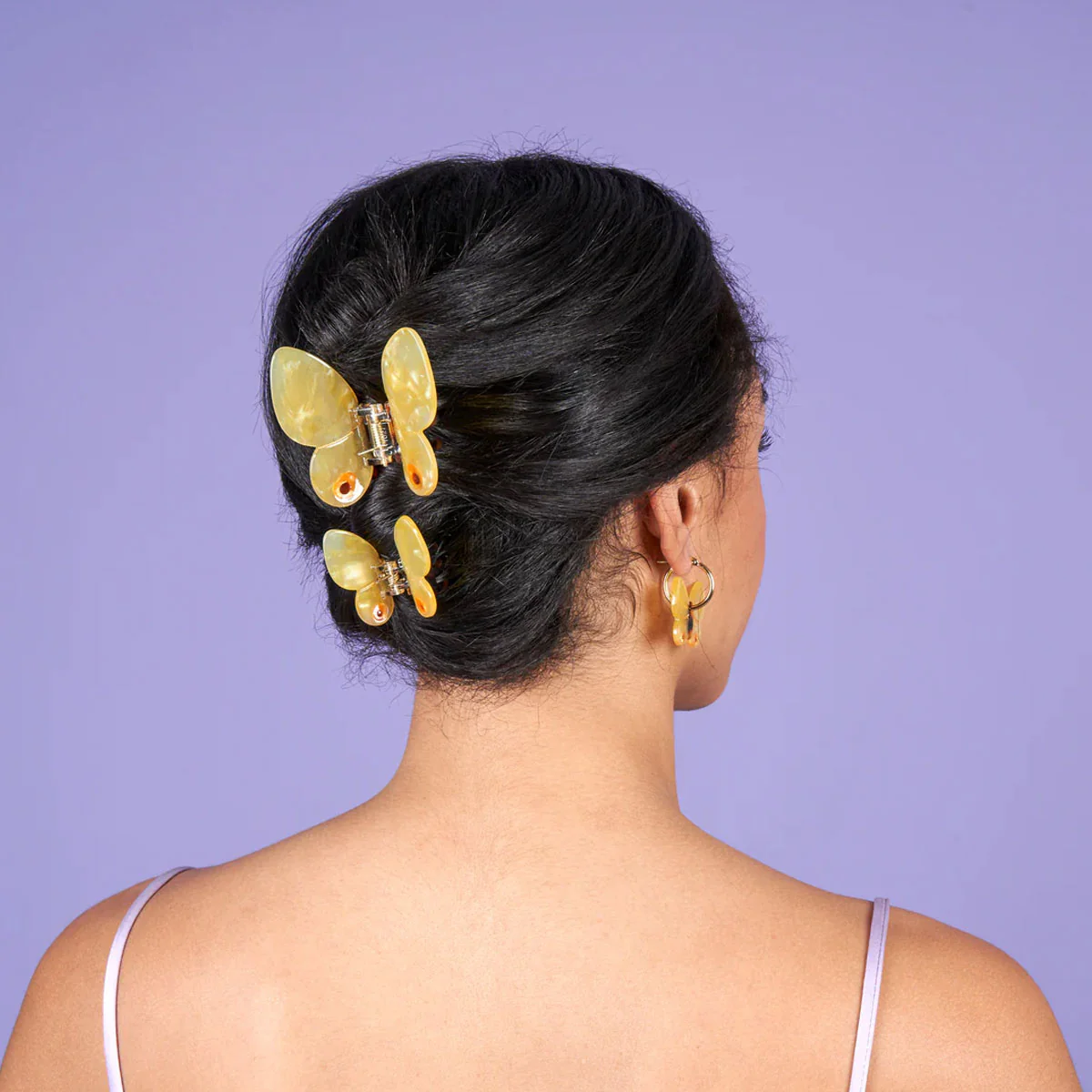 Pince à Cheveux Papillon - Jaune - Image 3