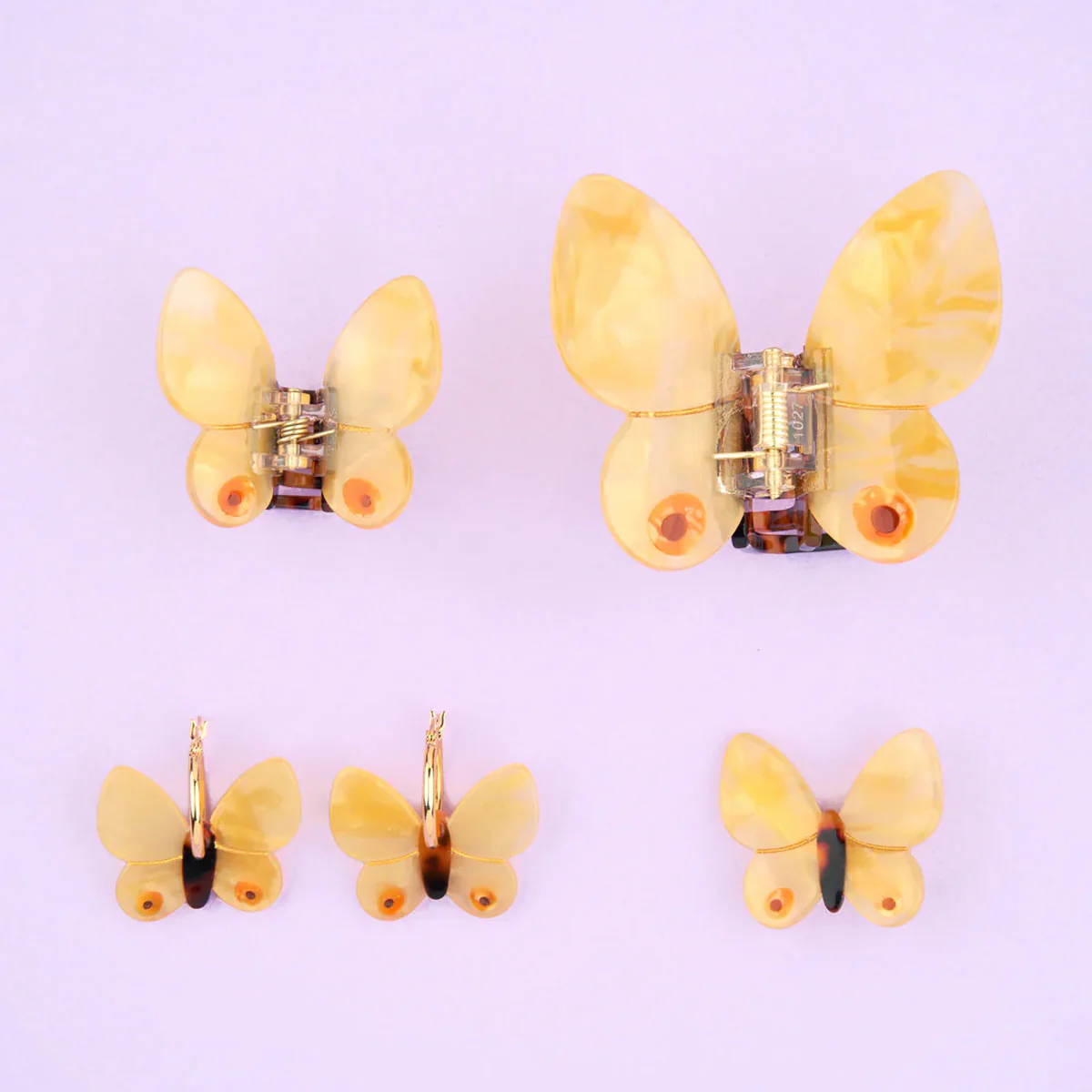 Pince à Cheveux Papillon - Jaune - Image 6