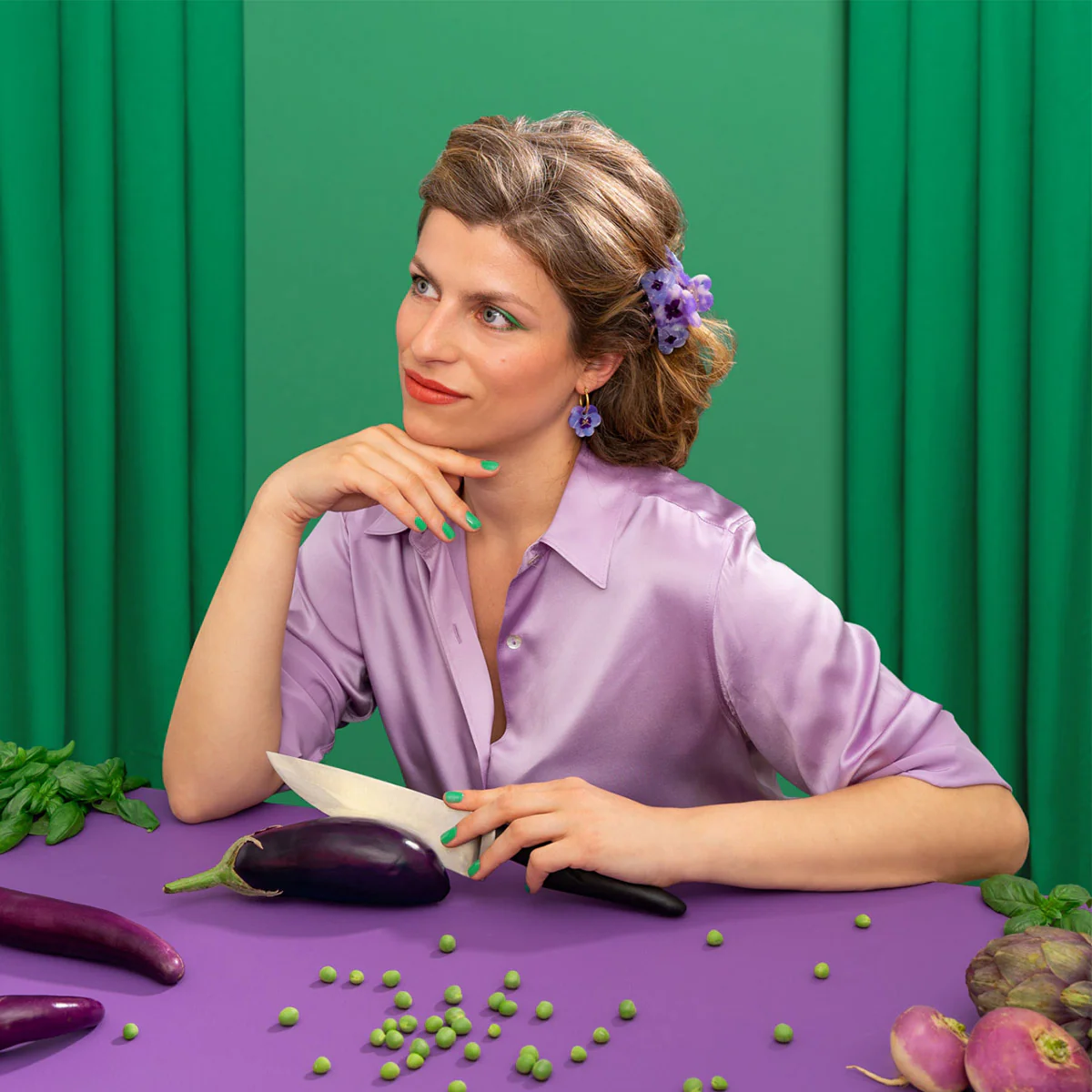 Pince à cheveux Pensées - Image 3