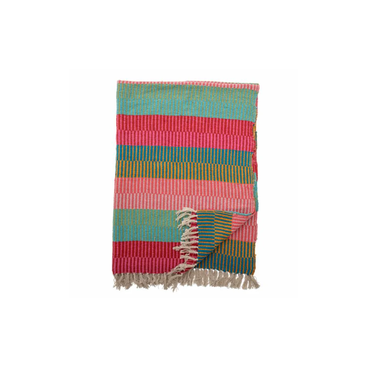 Plaid Isnel Multicolore Coton Recyclé