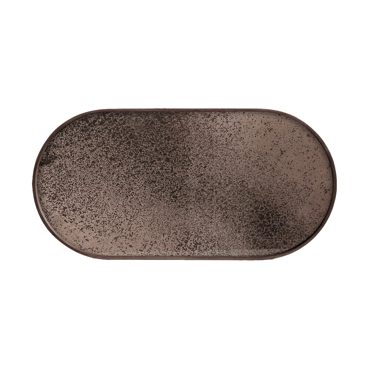 Plateau ovale en miroir - Bronze - Image 2