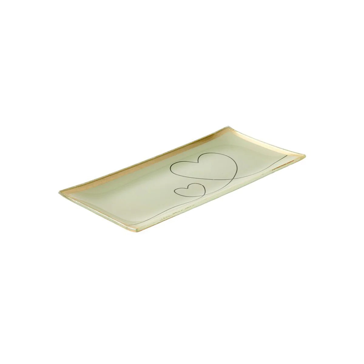 Plateau Rectangle L - Coeur - Blanc - 10 x 21 cm - Image 2