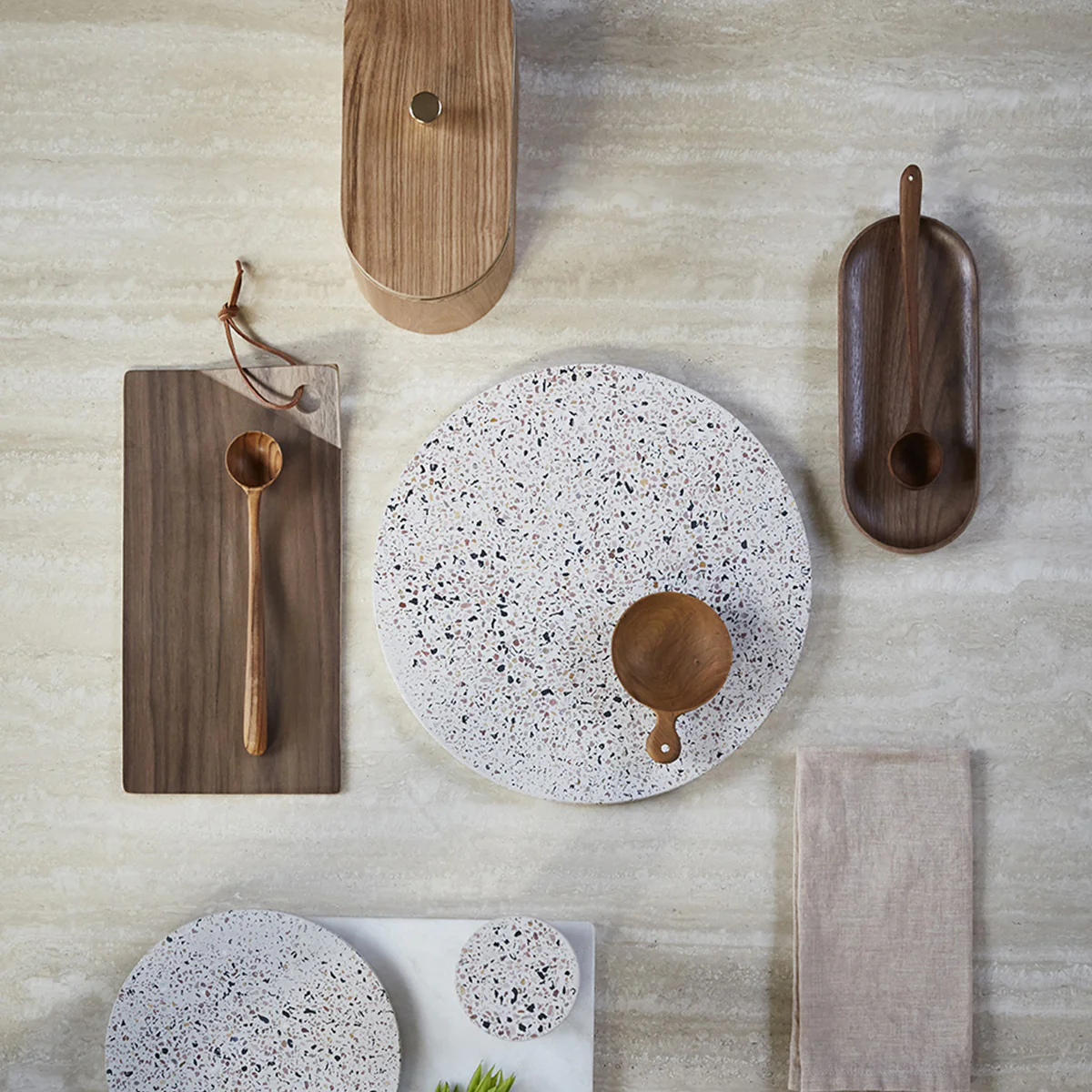 Plateau rond en béton - Terrazzo - Image 3