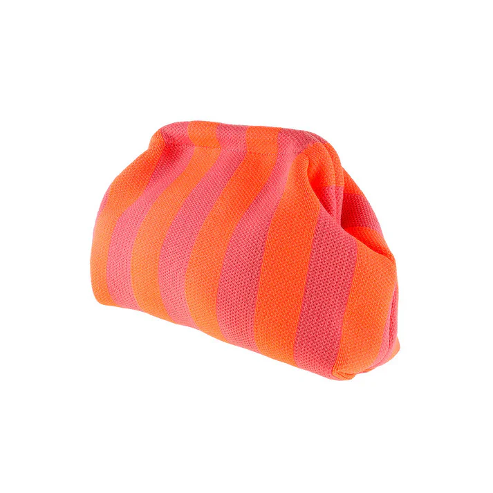 Pochette Alba Rayures - Rose Foncé/Neon Orange - Image 3