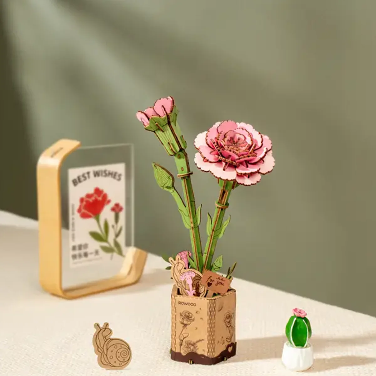 Puzzle 3D - Oeillet Rose - Image 3