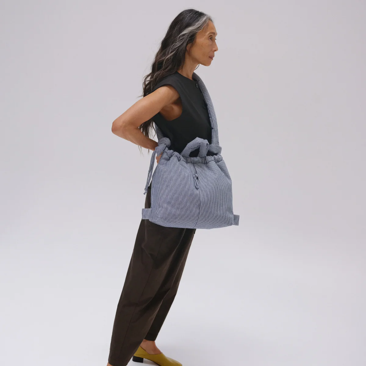 Sac Ona - Cotton Navy Stripe - Image 4