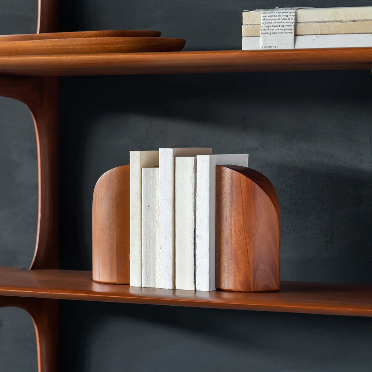 Serre-livres PI en Acajou - Image 4