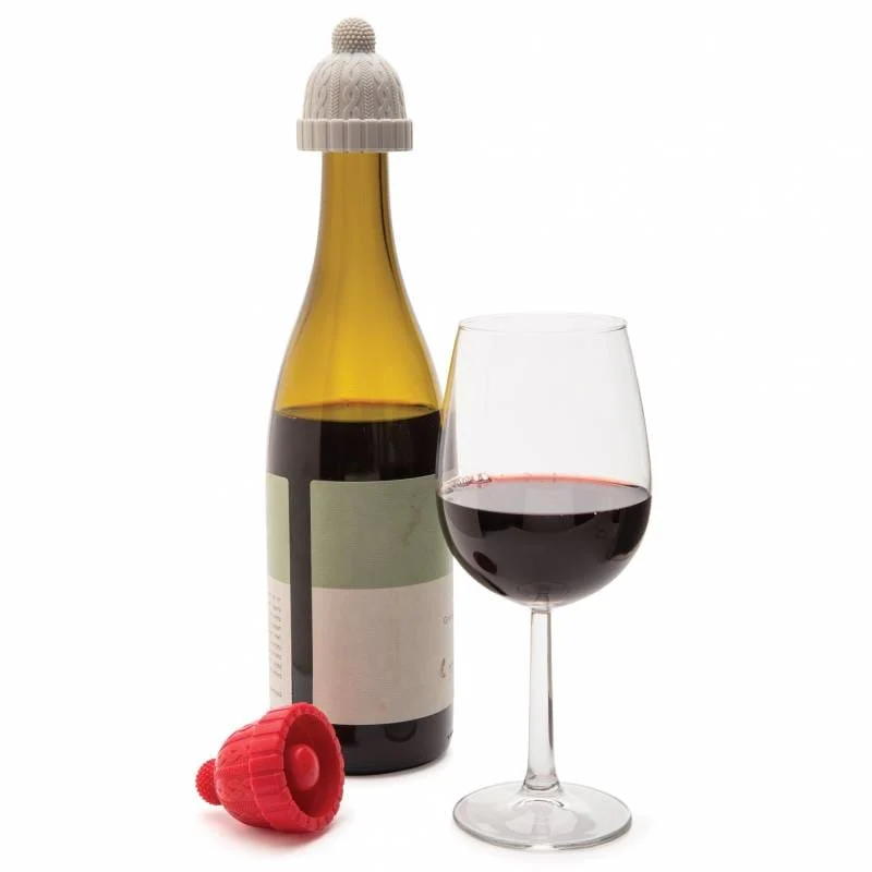 Set de 2 Bouchons Beanie Rouge & Gris - Image 2
