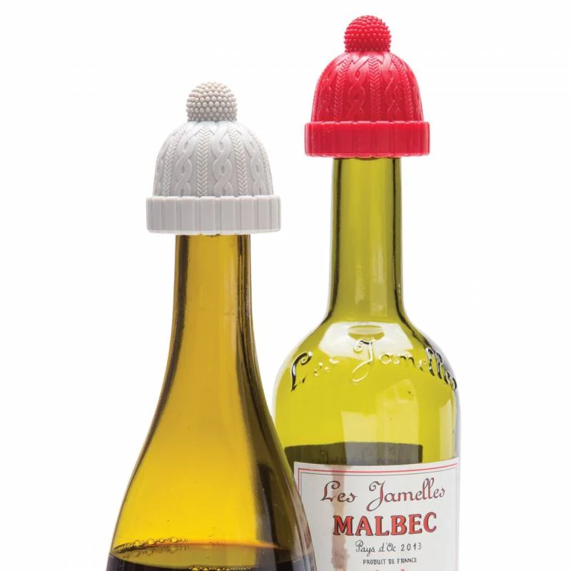 Set de 2 Bouchons Beanie Rouge & Gris - Image 3