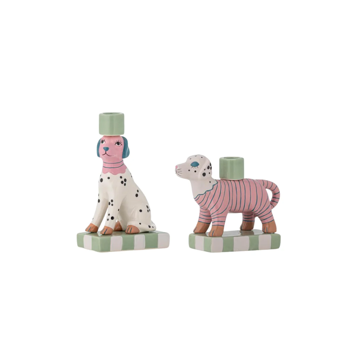 Set de 2 bougeoirs - Doglie Grès Rose - Image 3